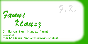 fanni klausz business card